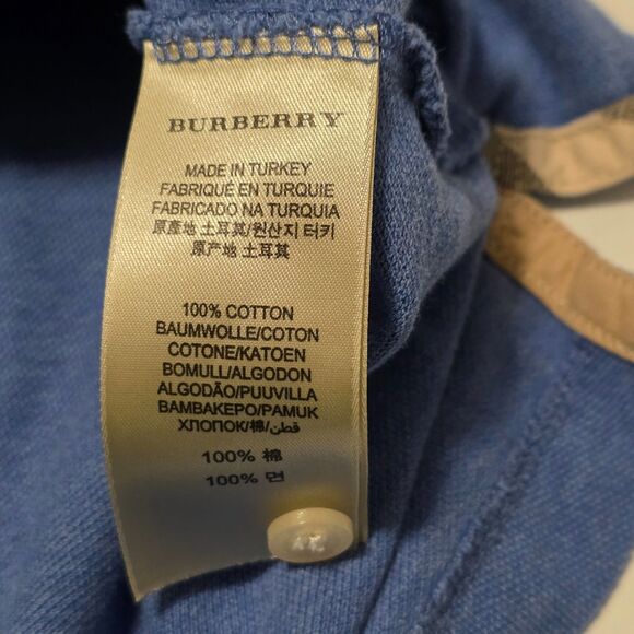 Burberry Brit Preppy Polo Blue 100% Cotton Classic L - Picture 6 of 7